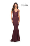 Picture of: Simple Jersey Gown with Flattering Ruching in Dark Wine, Style: 30746, Detail Picture 3