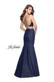Picture of: Two Piece Denim Prom Dress with Beaded Straps in Dark Wash, Style: 25754, Detail Picture 2