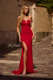 Picture of: Chic Jersey Evening Dress with V Neckline in Deep Red, Style: 32784, Main Picture