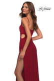 Picture of: Prom Dress with Side Cut Out and High Side Slit in Deep Red, Back Picture