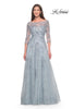 Picture of: A-Line Lace and Beaded Mother of the Bride Gown in Dusty Blue, Style: 31795, Main Picture