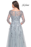 Picture of: A-Line Lace and Beaded Mother of the Bride Gown in Dusty Blue, Style: 31795, Detail Picture 2