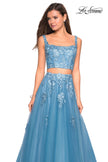 Picture of: Two Piece Floor Length Prom Dress with Lace Detail in Dusty Blue, Style: 27489, Detail Picture 7