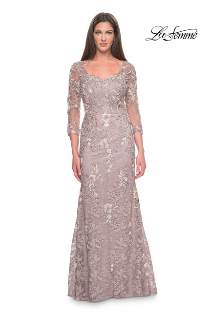 Picture of: Stunning Beaded Lace Mother of the Bride Gown in Dusty Mauve, Style: 31796, Main Picture