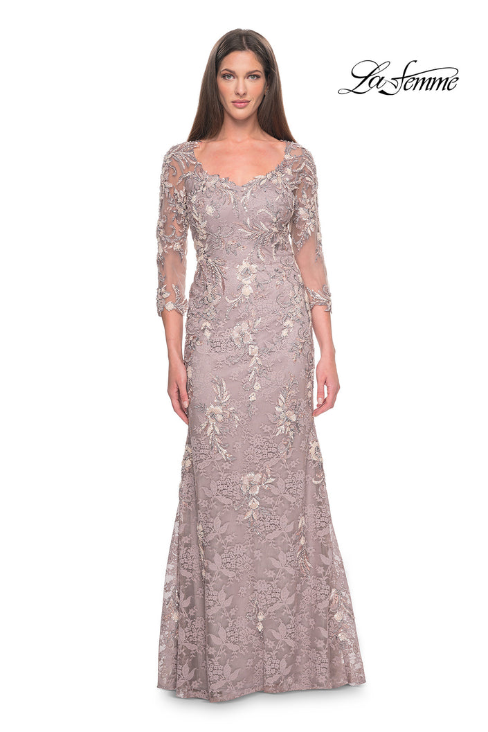 Picture of: Stunning Beaded Lace Mother of the Bride Gown in Dusty Mauve, Style: 31796, Main Picture
