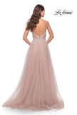 Picture of: A Line Tulle Gown with Lace Bodice and V Back in Dusty Mauve, Style: 31507, Detail Picture 9