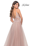 Picture of: A Line Tulle Gown with Lace Bodice and V Back in Dusty Mauve, Style: 31507, Detail Picture 14