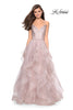 Picture of: Floor Length Tulle Dress with Floral Embellishments in Dusty Mauve, Style: 27579, Detail Picture 2