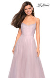 Picture of: Rhinestone A-Line Tulle Prom Dress in Dusty Mauve, Style: 27608, Detail Picture 2