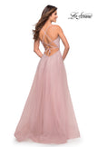 Picture of: Rhinestone and Tulle Gown with A-line Skirt in Dusty Mauve, Style: 30581, Detail Picture 2