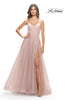 Picture of: Tulle A-Line Prom Dress with Rhinestone Straps in Dusty Mauve, Style: 31204, Detail Picture 2