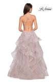 Picture of: Floor Length Tulle Dress with Floral Embellishments in Dusty Mauve, Style: 27579, Detail Picture 3