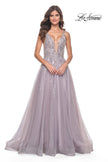 Picture of: A-Line Rhinestone and Beaded Embellished Prom Dress in Dusty Mauve, Style: 31995, Detail Picture 3