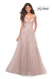 Picture of: Tulle A-line Dress with Jeweled Lace Appliques in Dusty Mauve, Detail Picture 6