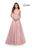 Picture of: Rhinestone and Tulle Gown with A-line Skirt in Dusty Mauve, Style: 30581, Detail Picture 6