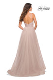Picture of: A-line Tulle Gown with V Neckline and Pockets in Dusty Mauve, Detail Picture 7