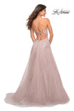 Picture of: Tulle A-line Dress with Jeweled Lace Appliques in Dusty Mauve, Detail Picture 7