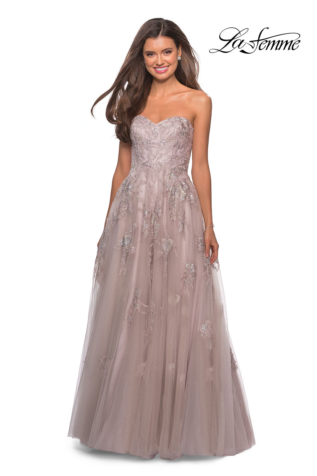 Picture of: Ball Gown Prom Dress with Sequin Details in Dusty Pink, Style: 27667, Main Picture