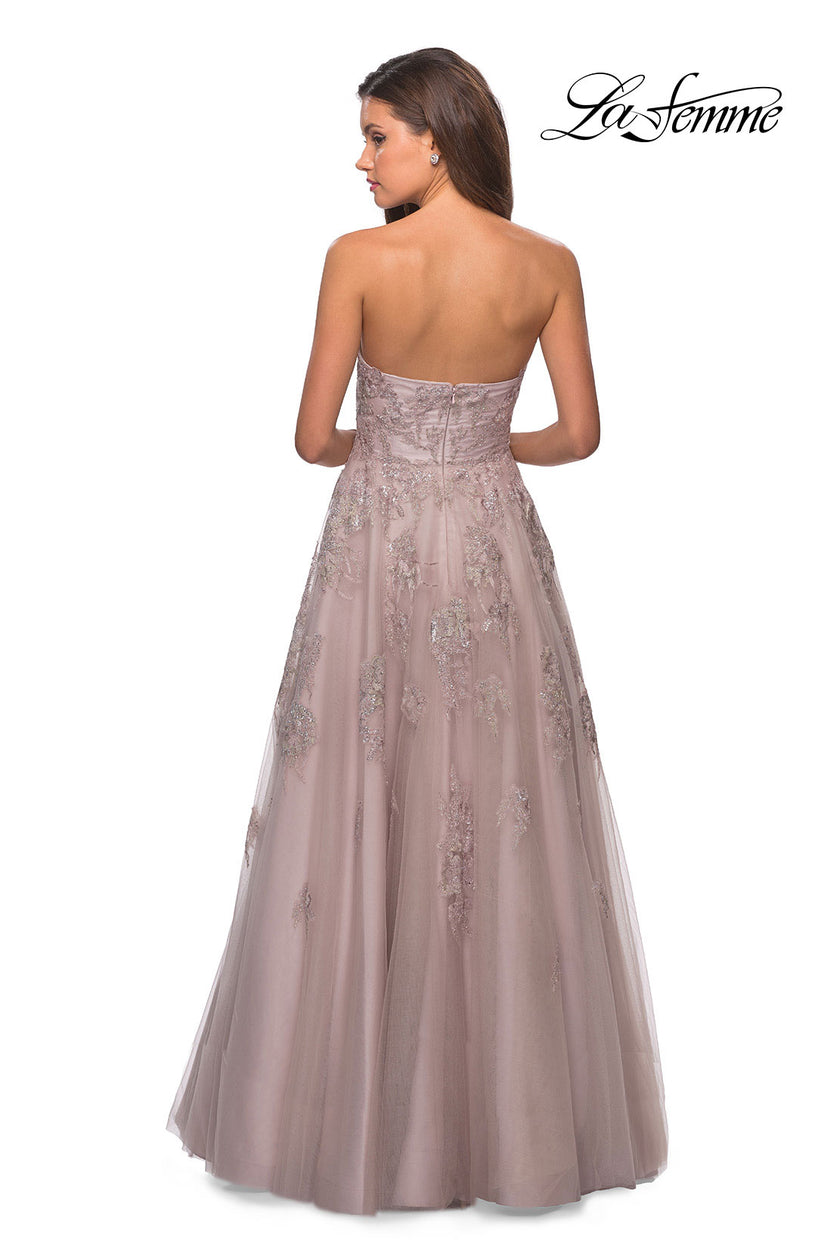 Picture of: Ball Gown Prom Dress with Sequin Details in Dusty Pink, Style: 27667, Back Picture