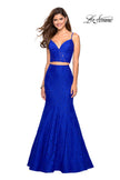 Picture of: Lace Two Piece Gown with Rhinestone Accents in Electric Blue, Style: 27589, Main Picture