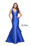 Picture of: Low Scoop Mermaid Prom Dress with Tiered Detail in Electric Blue, Style: 26046, Main Picture