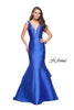 Picture of: Low Scoop Mermaid Prom Dress with Tiered Detail in Electric Blue, Style: 26046, Main Picture