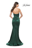 Picture of: Stretch Satin Gown with Draped Sweetheart Neckline in Emerald, Style: 31915, Detail Picture 9