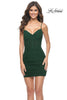 Picture of: Bustier Top Dress with Ruched Skirt and Lace Up Back in Emerald, Style: 31739, Main Picture