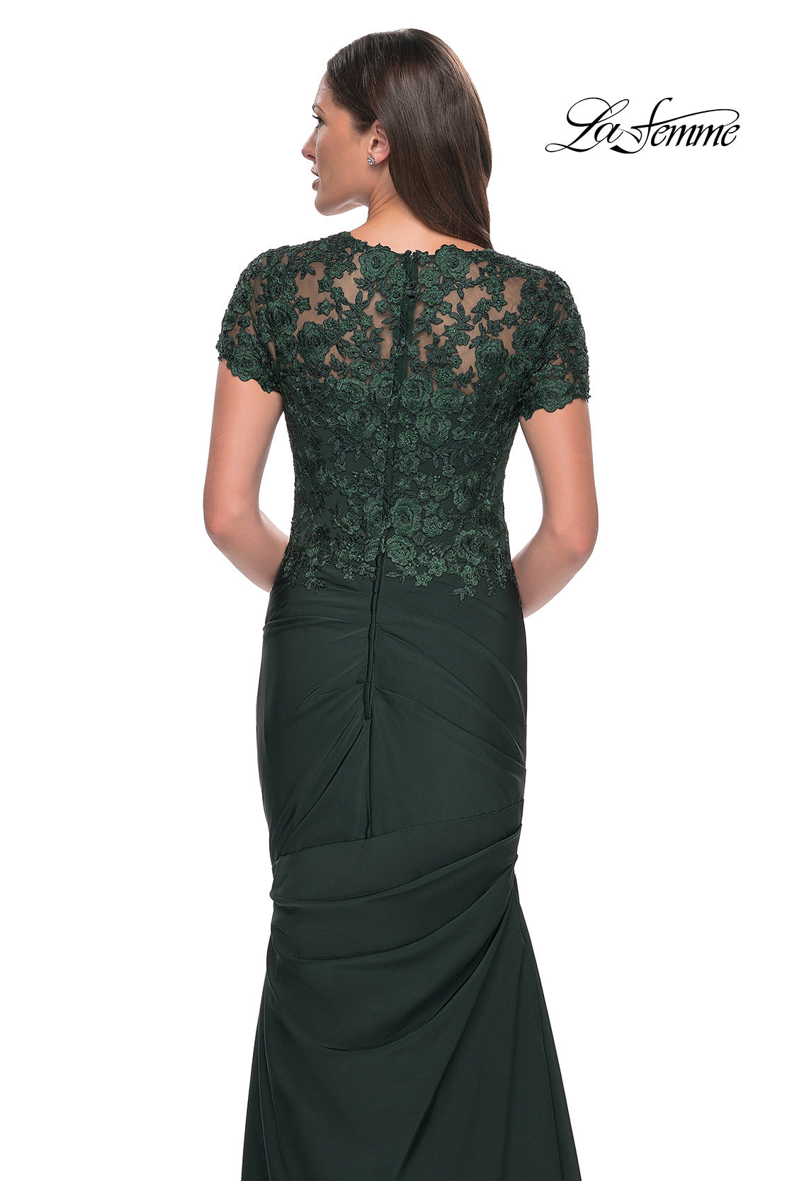 Picture of: Satin Evening Dress with Lace and Scoop Neckline, Style: 27989, Detail Picture 17