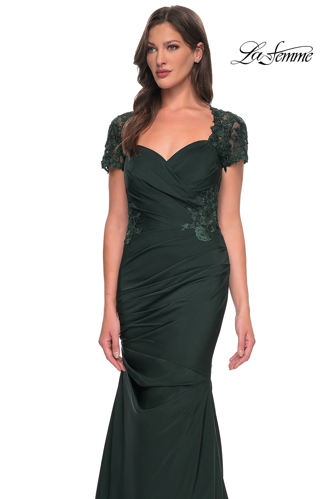 Picture of: Satin Evening Dress with Lace and Scoop Neckline, Style: 27989, Detail Picture 18