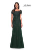 Picture of: Lace and Net Fitted Long Mother of the Bride Dress in Emerald, Style: 29792, Detail Picture 1