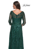 Picture of: Beautiful Beaded Long Dress with Illusion Sleeves in Emerald, Style: 31690, Detail Picture 4