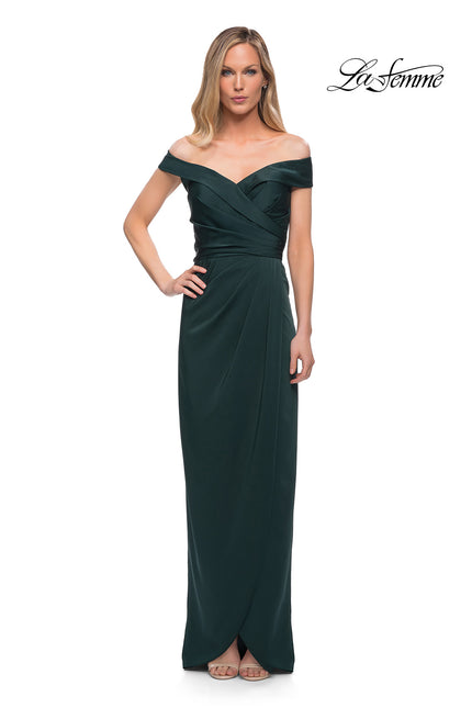 Picture of: Long Jersey Dress with Ruching and Cap Sleeves, Style: 25206, Detail Picture 7