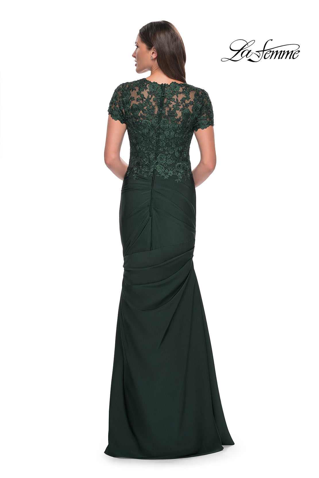 Picture of: Satin Evening Dress with Lace and Scoop Neckline, Style: 27989, Detail Picture 7