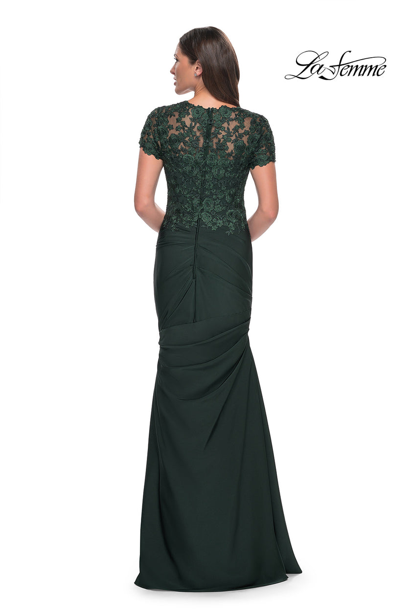 Picture of: Satin Evening Dress with Lace and Scoop Neckline, Style: 27989, Detail Picture 7
