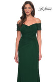Picture of: Net Jersey Long Gown with Exquisite Beaded Design in Emerald, Style: 30057, Detail Picture 7