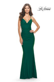 Picture of: Unique Jersey Dress with Open Criss Cross Sides in Emerald, Style: 31315, Detail Picture 9