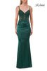 Picture of: Beaded Sheer Bodice Jersey Gown with Spaghetti Straps in Emerald, Style: 33709, Detail Picture 10
