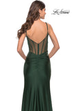 Picture of: Illusion Bodice Dress with Boning and Twist Detail in Emerald, Style: 31229, Detail Picture 11