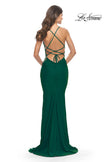 Picture of: Unique Jersey Dress with Open Criss Cross Sides in Emerald, Style: 31315, Detail Picture 11