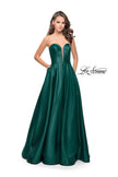 Picture of: Strapless Mikado A-line Gown with Pockets in Emerald, Style: 26088, Detail Picture 2