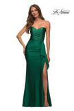 Picture of: Strapless Evening Dress with Ruffle on Slit in Green, Style: 30515, Detail Picture 4