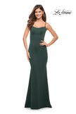 Picture of: Simple Elegant Long Jersey Dress with Scoop Neck in Emerald, Style: 30541, Detail Picture 5