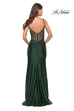 Picture of: Illusion Bodice Dress with Boning and Twist Detail in Emerald, Style: 31229, Detail Picture 7