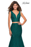 Picture of: Sweetheart Neckline Two Piece Long Lace Prom Dress in Forest Green, Style: 27262, Detail Picture 4