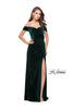 Picture of: Off the Shoulder Mermaid Gown with Strappy Back and Train in Forest Green, Style: 25213, Detail Picture 2
