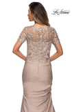 Picture of: Satin Evening Dress with Lace and Scoop Neckline, Style: 27989, Detail Picture 23