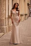 Picture of: Satin Evening Dress with Lace and Scoop Neckline, Style: 27989, Detail Picture 2