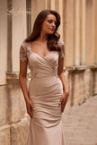 Picture of: Satin Evening Dress with Lace and Scoop Neckline, Style: 27989, Detail Picture 3
