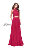 Picture of: Two Piece Prom Gown with Beaded lace Top and Pockets in Fuchsia, Style: 26087, Detail Picture 2
